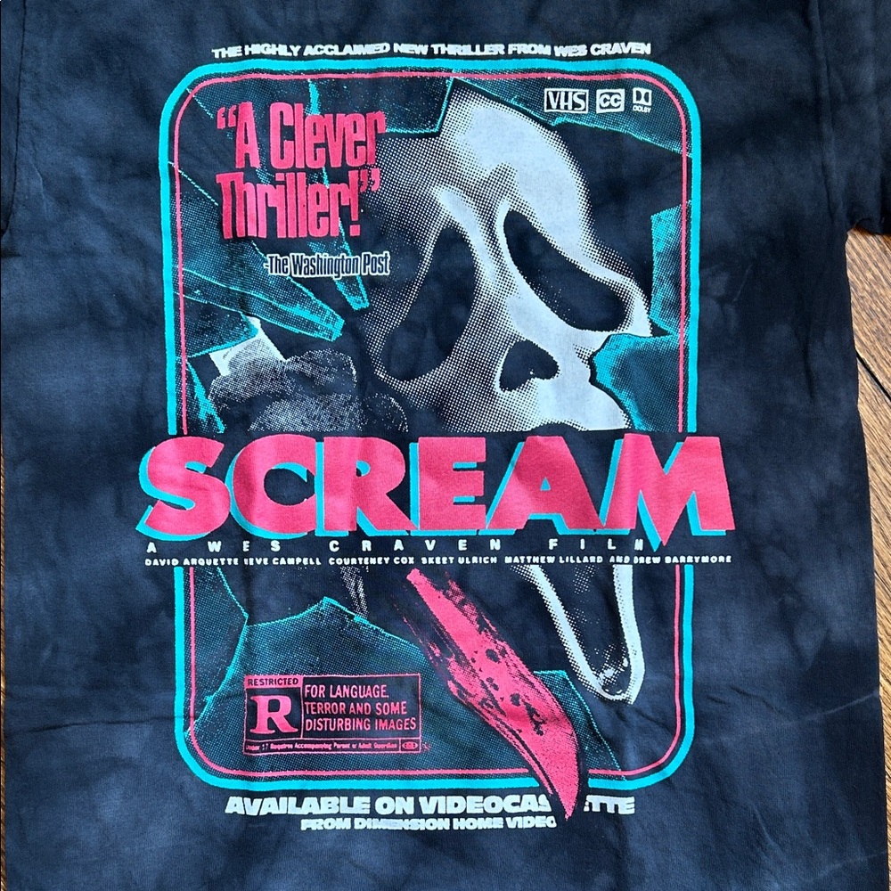 Scream (1996) Tie-Dye Black/Grey Graphic T-Shirt - NWOT, Unisex Small - Picture 5 of 11